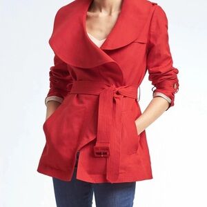 Banana Republic Red Trench Coat